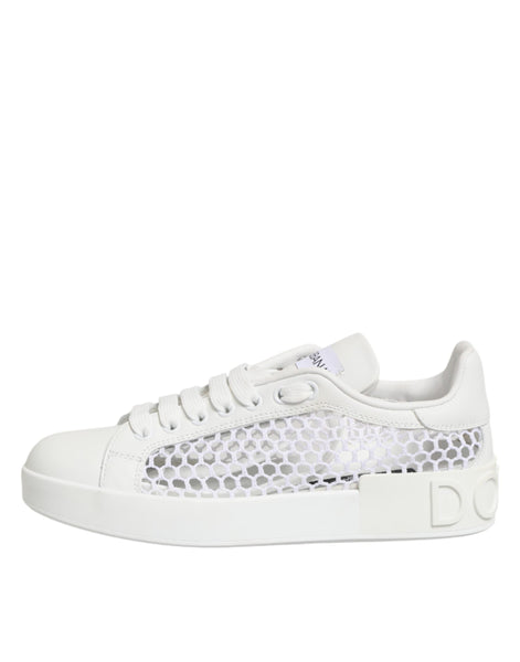Dolce & Gabbana White Mesh Inserts Low Top Sneakers Shoes Dolce & Gabbana