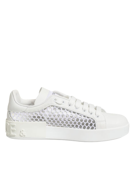 Dolce & Gabbana White Mesh Inserts Low Top Sneakers Shoes Dolce & Gabbana
