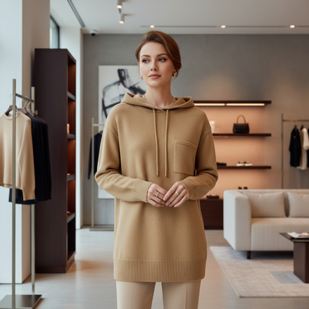 Max Mara Beige Wool Hoodie Max Mara