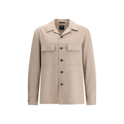 ZEGNA Beige Cashmere Coat ZEGNA