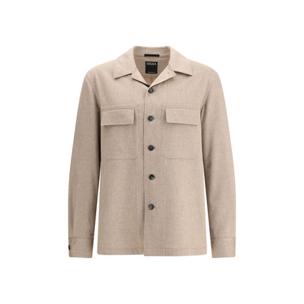 ZEGNA Beige Cashmere Coat ZEGNA