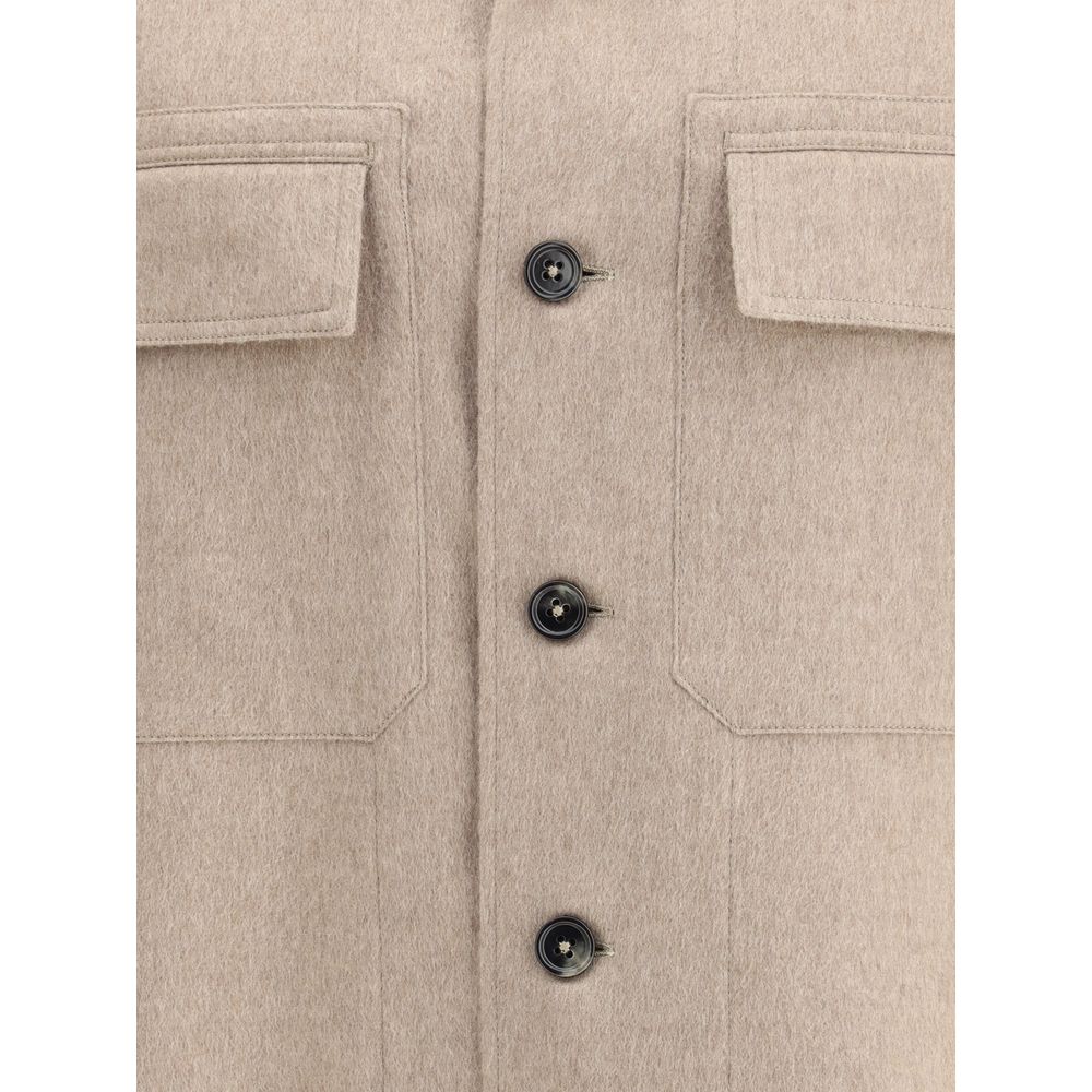 ZEGNA Beige Cashmere Coat ZEGNA