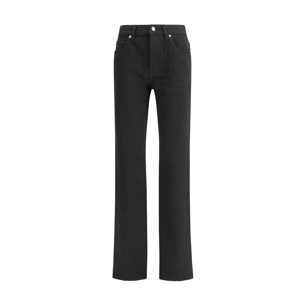 Saint Laurent Black Cotton Straight-Leg Jeans Saint Laurent