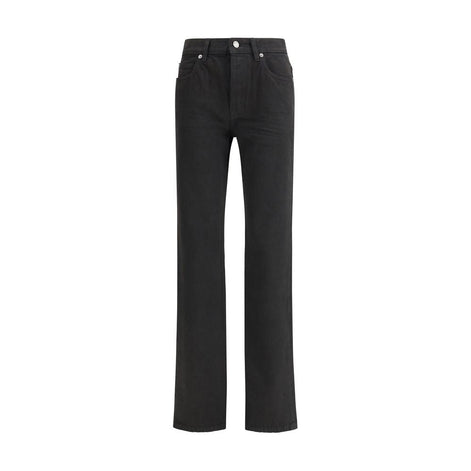 Saint Laurent Black Cotton Straight-Leg Jeans Saint Laurent