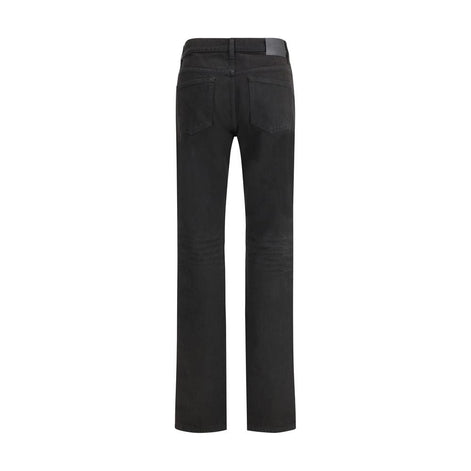 Saint Laurent Black Cotton Straight-Leg Jeans Saint Laurent