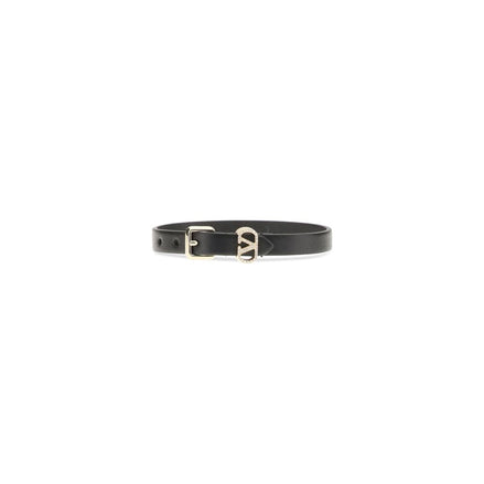Valentino Garavani Black Calf Leather Bos Taurus Bracelet Valentino Garavani