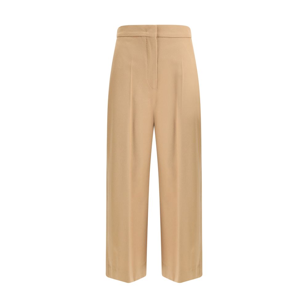 Max Mara Beige Fleece Wool Casual Pants Max Mara