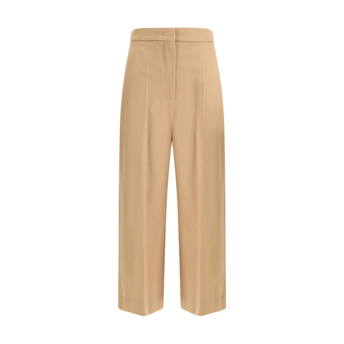 Max Mara Beige Fleece Wool Casual Pants Max Mara