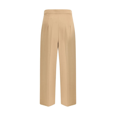 Max Mara Beige Fleece Wool Casual Pants Max Mara