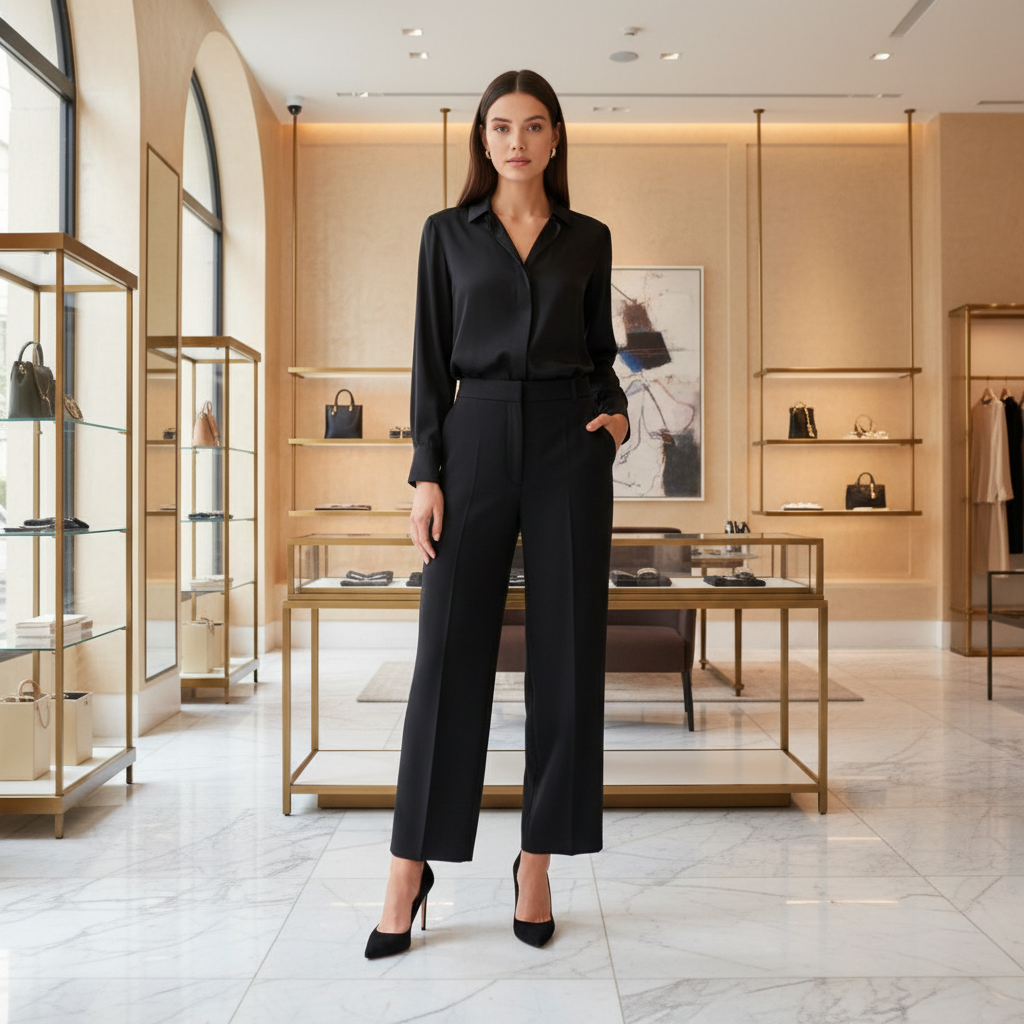 Max Mara Black Fleece Wool Casual Pants Max Mara