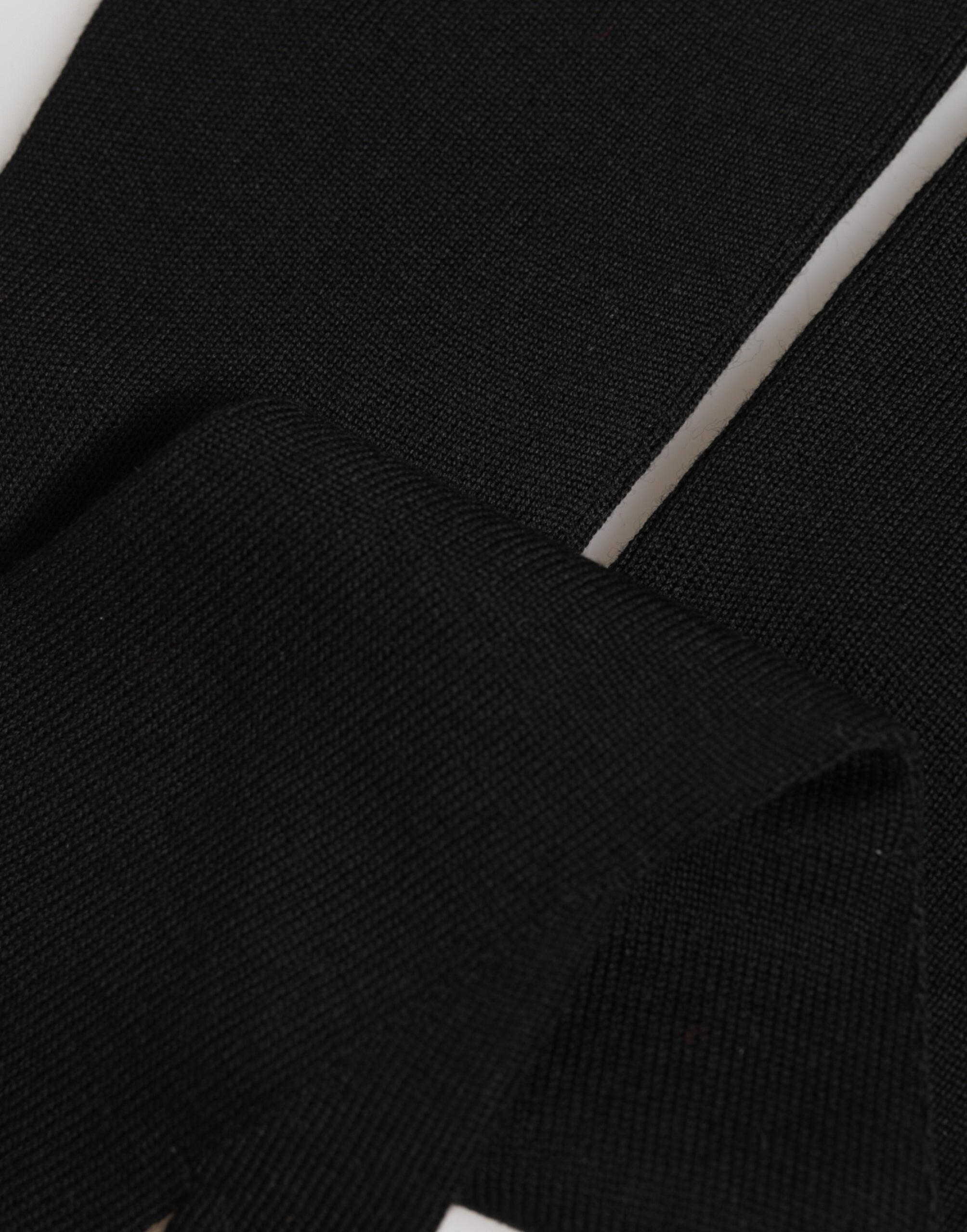 Dolce & Gabbana Black Virgin Wool Knitted Fingerless Men Gloves Dolce & Gabbana