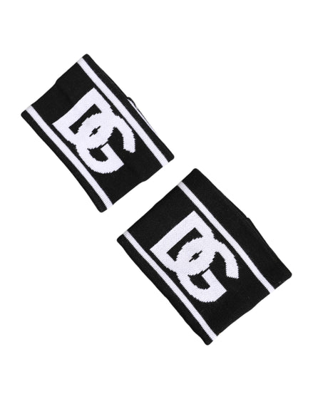Dolce & Gabbana Black White DG Logo Cotton 1 Pair One Wristband Dolce & Gabbana