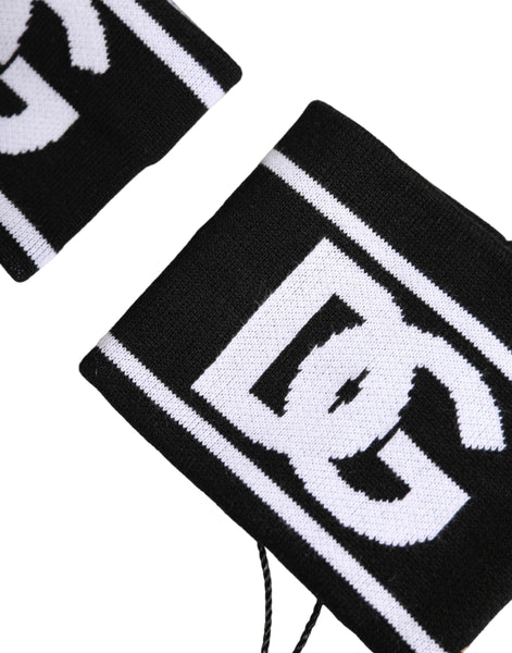 Dolce & Gabbana Black White DG Logo Cotton 1 Pair One Wristband Dolce & Gabbana