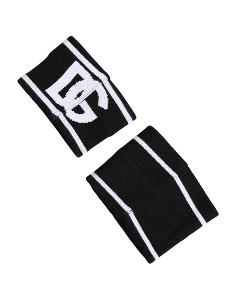 Dolce & Gabbana Black White DG Logo Cotton 1 Pair One Wristband Dolce & Gabbana