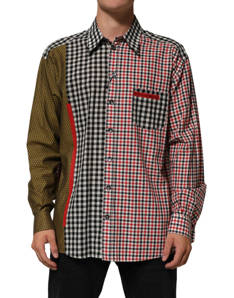 Dolce & Gabbana Multicolor Cotton Collared Checkered Shirt Dolce & Gabbana