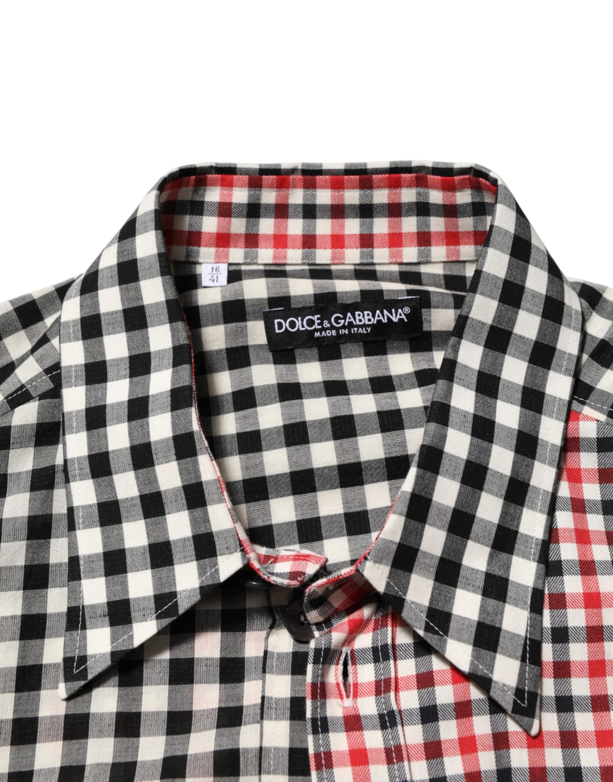Dolce & Gabbana Multicolor Cotton Collared Checkered Shirt Dolce & Gabbana