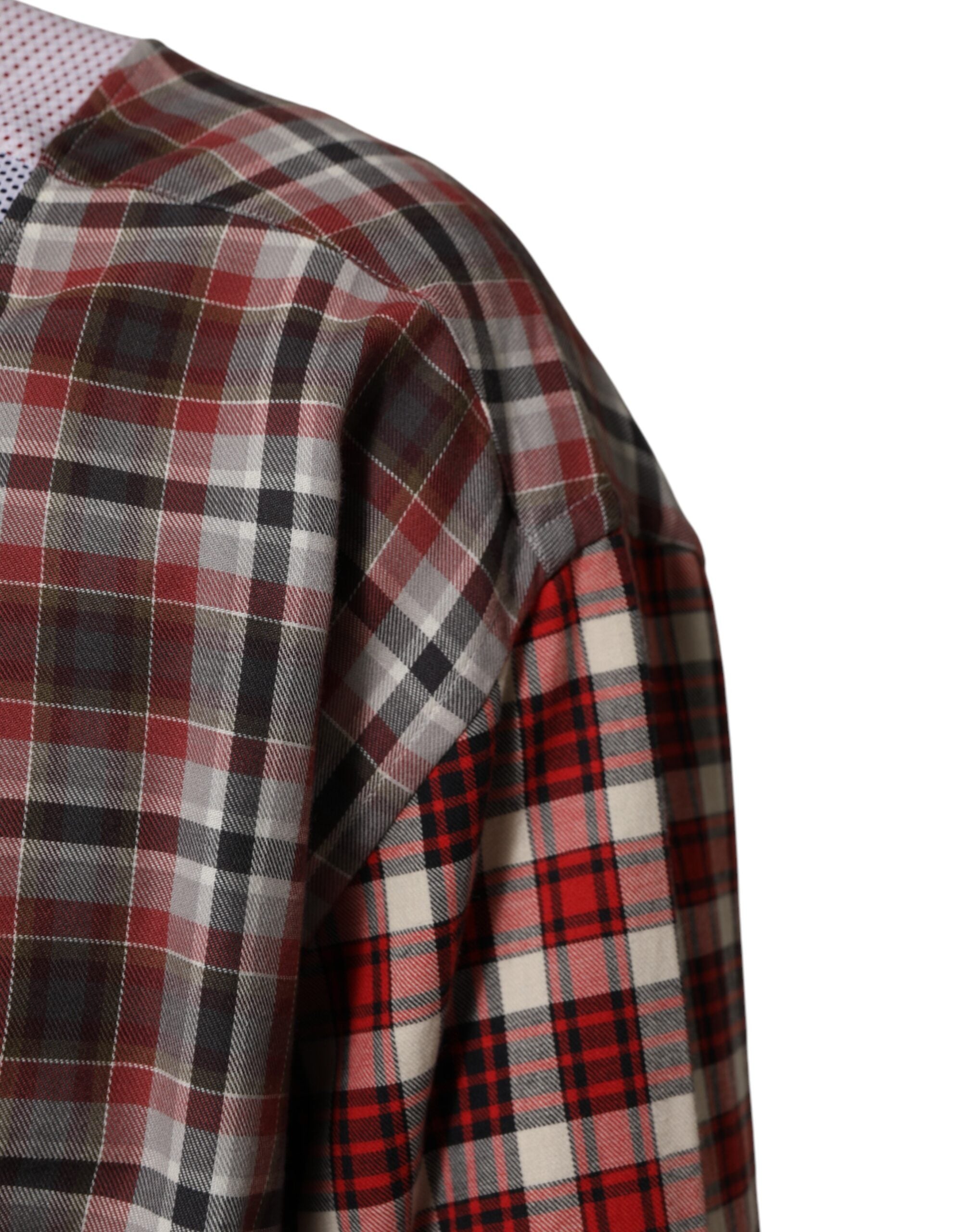 Dolce & Gabbana Multicolor Cotton Collared Checkered Shirt Dolce & Gabbana