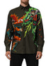 Dolce & Gabbana Brown Superhero Print Button Down Shirt Dolce & Gabbana