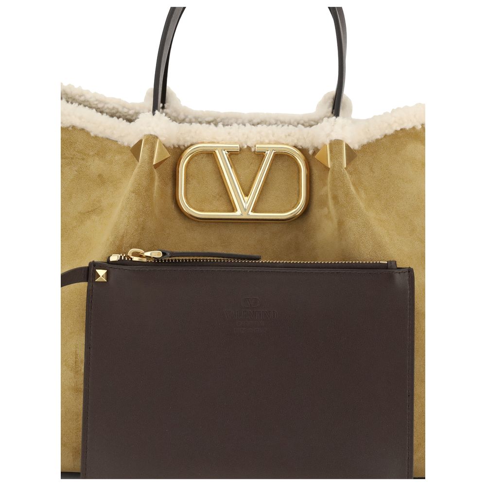 Valentino Garavani Beige Leather Shoulder Bag Valentino Garavani
