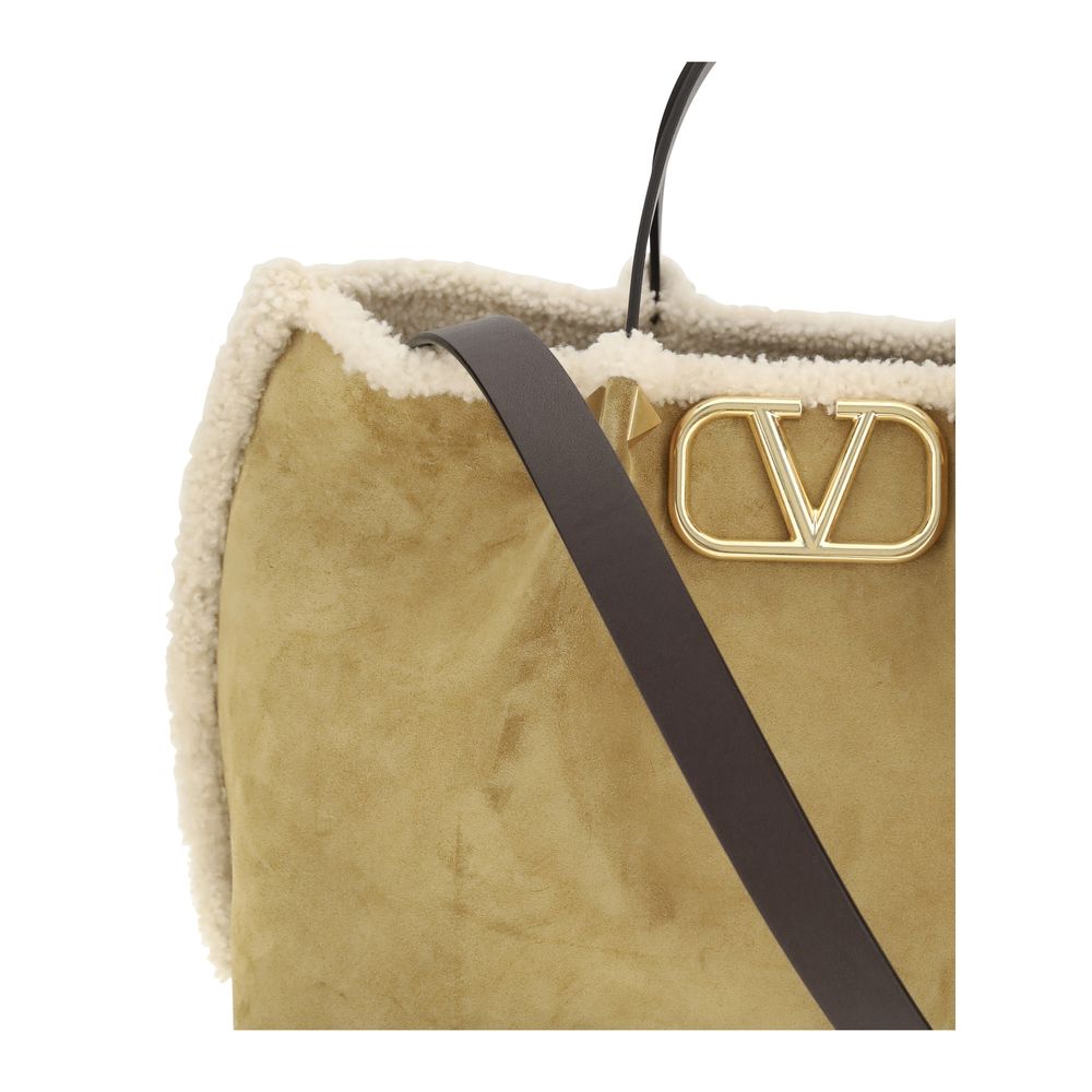 Valentino Garavani Beige Leather Shoulder Bag Valentino Garavani