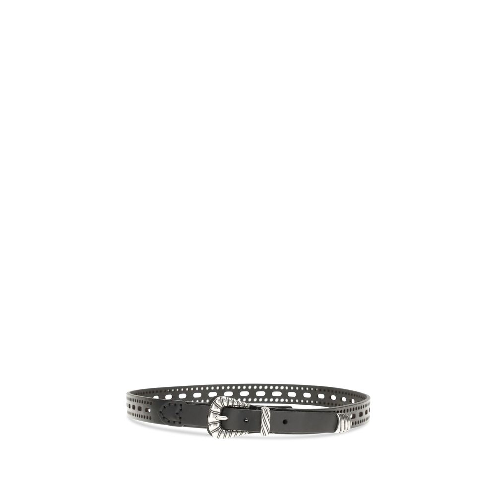 Etro Black Calf Leather Bos Taurus Regular Belt Etro
