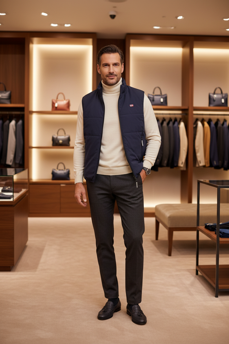 Veste homme en polyester bleu Norvège 1963