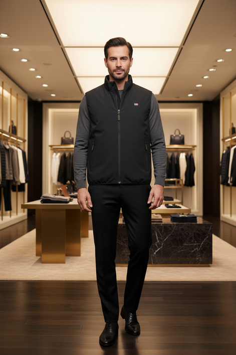 Veste homme en polyester noir Norvège 1963