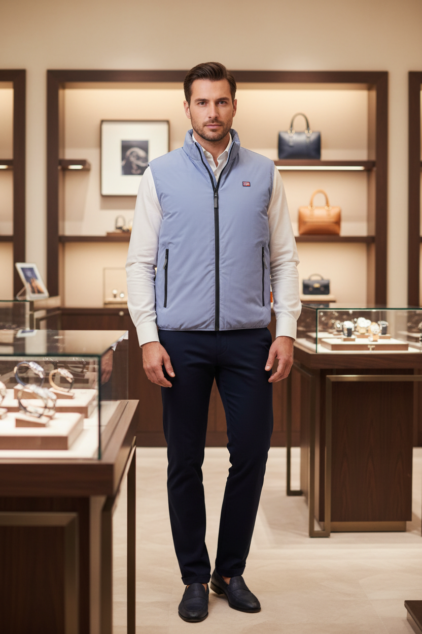 Norvège 1963 Veste homme bleue en polyester