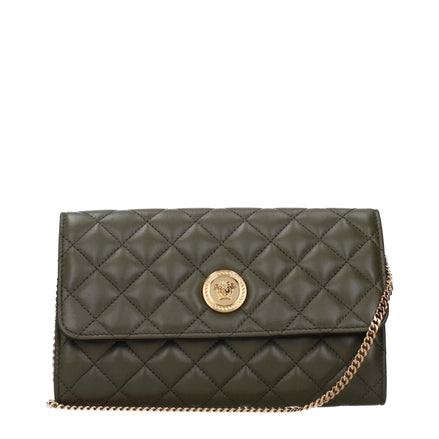 Versace Green Leather Clutch Bag Versace