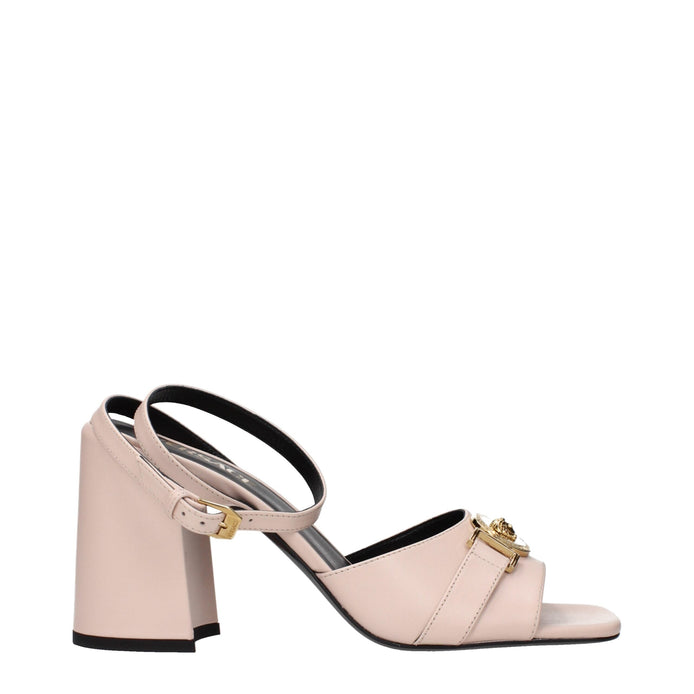 Versace Pink Leather Platform Sandals Versace
