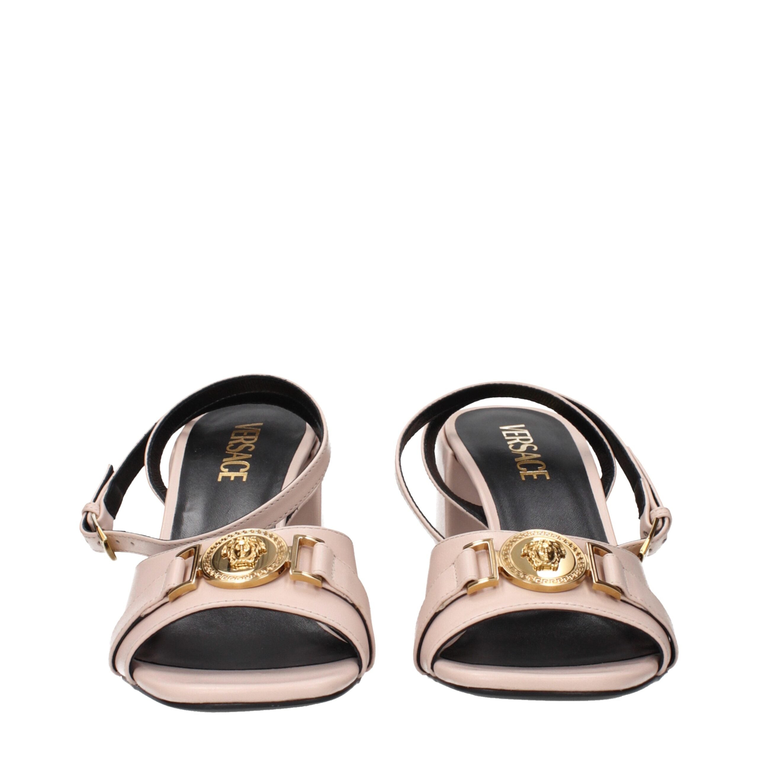 Versace Pink Leather Platform Sandals Versace