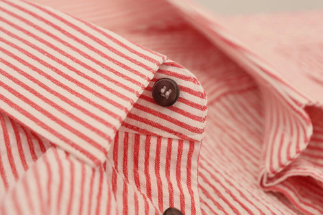 Dolce & Gabbana Red White Striped Cotton Short Sleeve Shirt Dolce & Gabbana