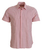 Dolce & Gabbana Red White Striped Cotton Short Sleeve Shirt Dolce & Gabbana