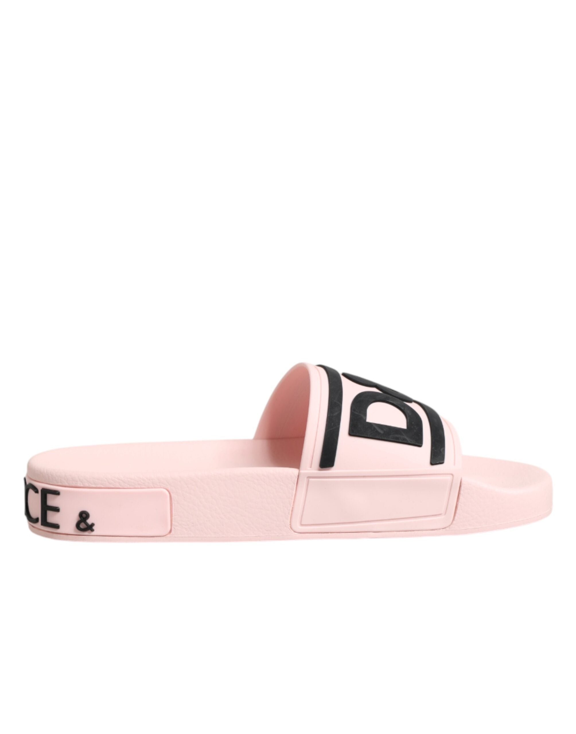 Dolce & Gabbana Pink Rubber Slides Sandals Beachwear Shoes Dolce & Gabbana