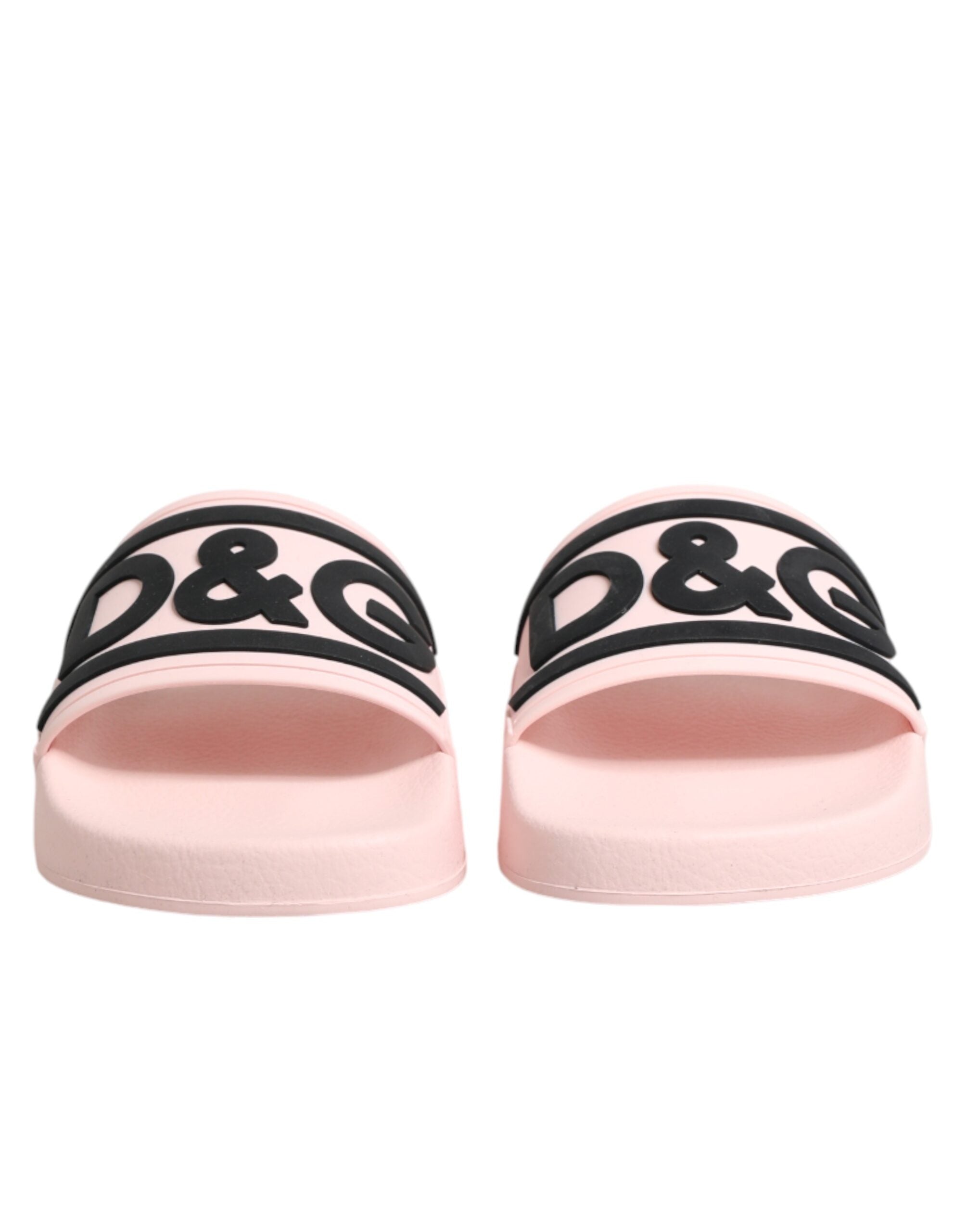 Dolce & Gabbana Pink Rubber Slides Sandals Beachwear Shoes Dolce & Gabbana