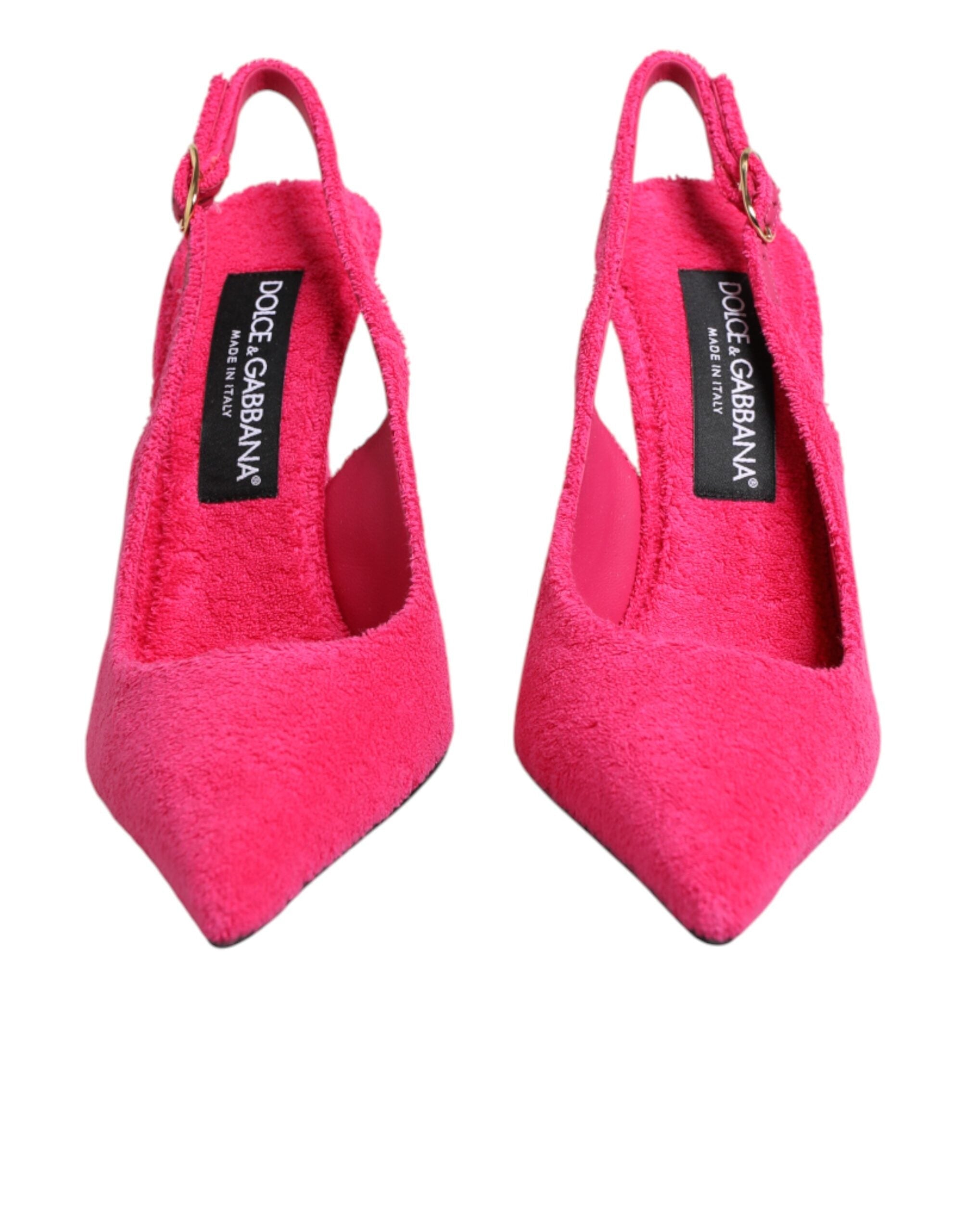 Dolce & Gabbana Pink Suede High Heels Slingback Shoes Dolce & Gabbana