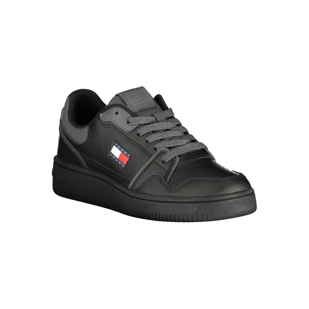 Tommy Hilfiger Black Leather Women Sneaker Tommy Hilfiger