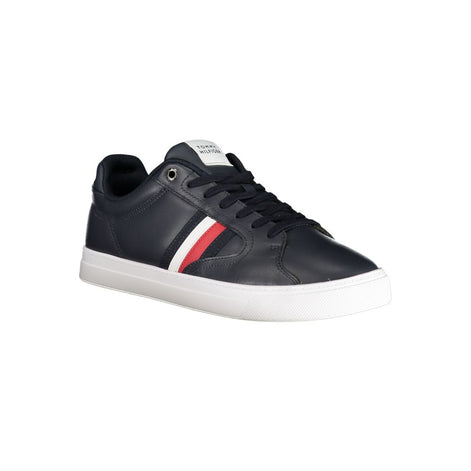 Tommy Hilfiger Blue Leather Men Sneaker Tommy Hilfiger
