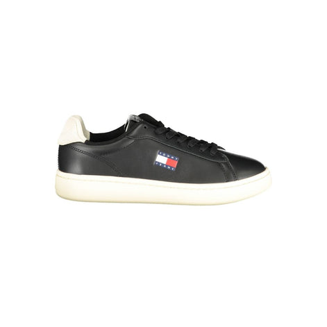 Tommy Hilfiger Black Leather Women Sneaker Tommy Hilfiger