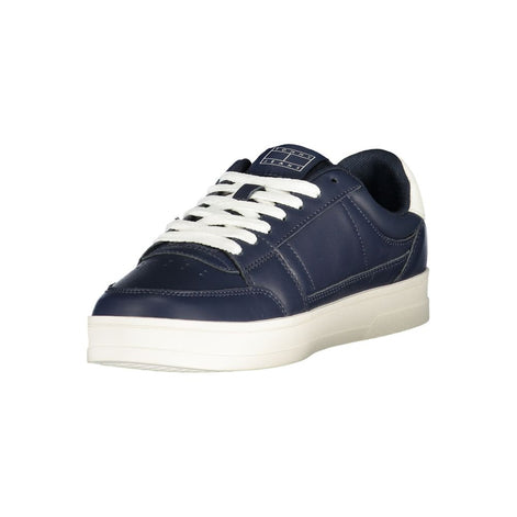 Tommy Hilfiger Blue Leather Men Sneaker Tommy Hilfiger