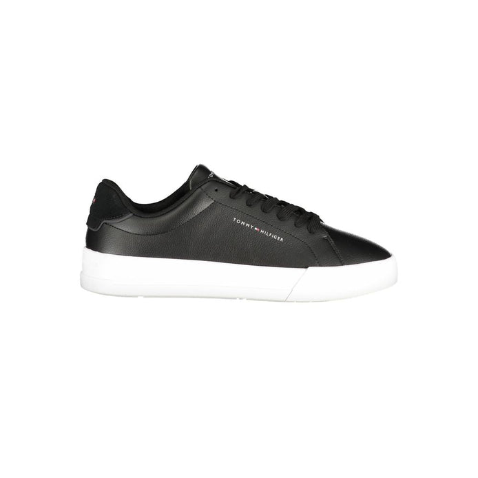 Tommy Hilfiger Black Leather Men Sneaker Tommy Hilfiger