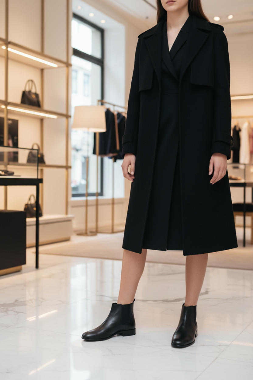 Bottines Prada en cuir de chèvre noir