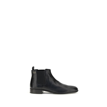 Prada Black Leather Ankle Boots Prada