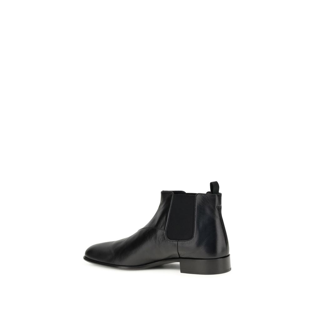 Prada Black Leather Ankle Boots Prada