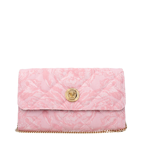 Versace Pink Fabric Clutch Bag Versace