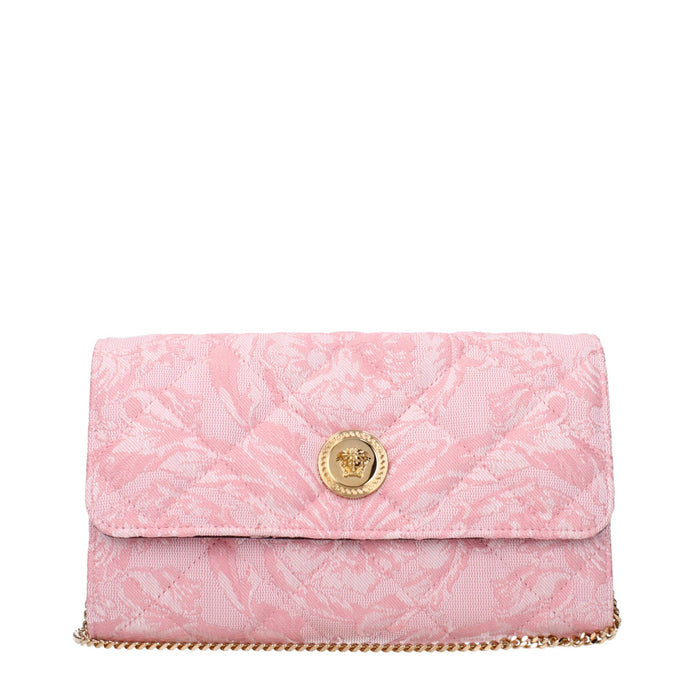 Versace Pink Fabric Clutch Bag Versace