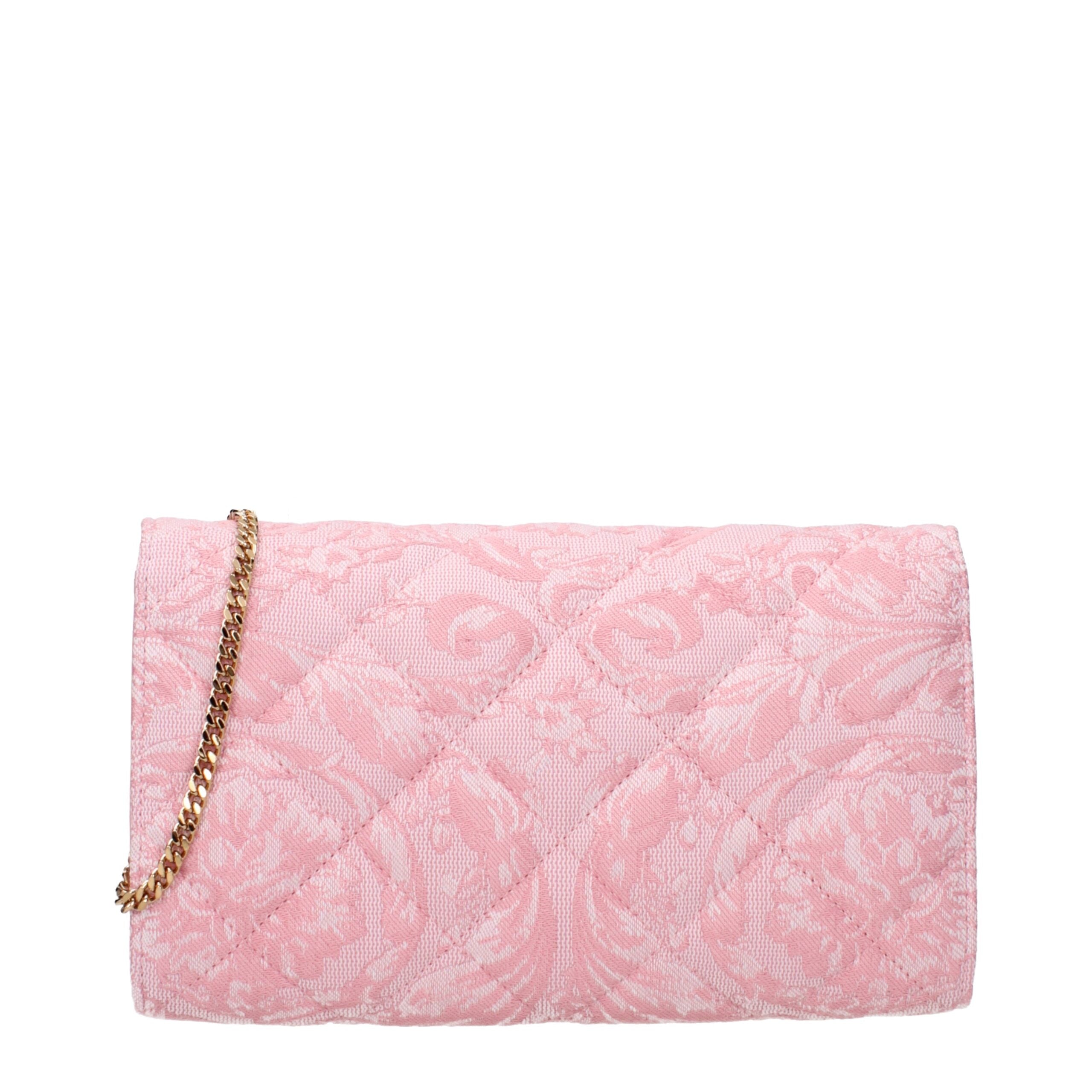 Versace Pink Fabric Clutch Bag Versace