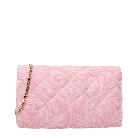 Versace Pink Fabric Clutch Bag Versace