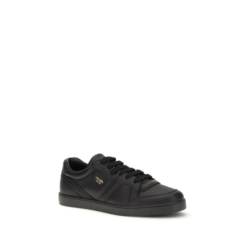 Prada Black Calf Leather Bos Taurus Sneakers Prada