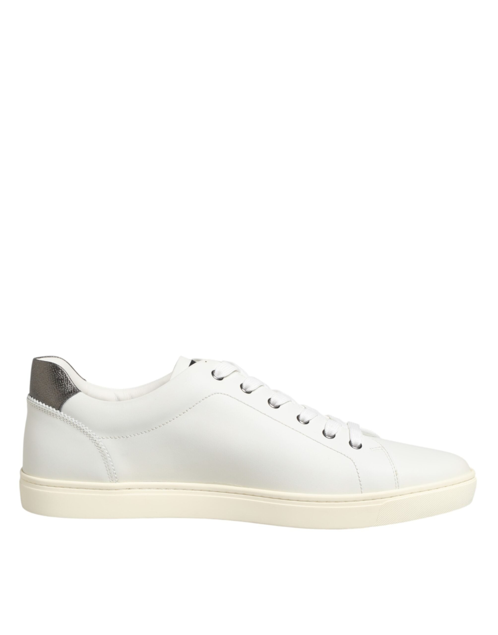 Dolce & Gabbana White Leather Heart Embellished Sneakers Shoes Dolce & Gabbana